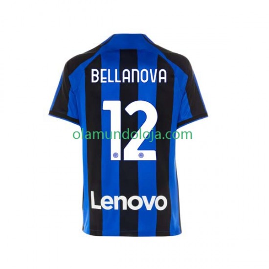 Camisola Inter de Milão Raoul Bellanova 12 Homem Equipamento Primeiro 2022-2023 Manga Curta